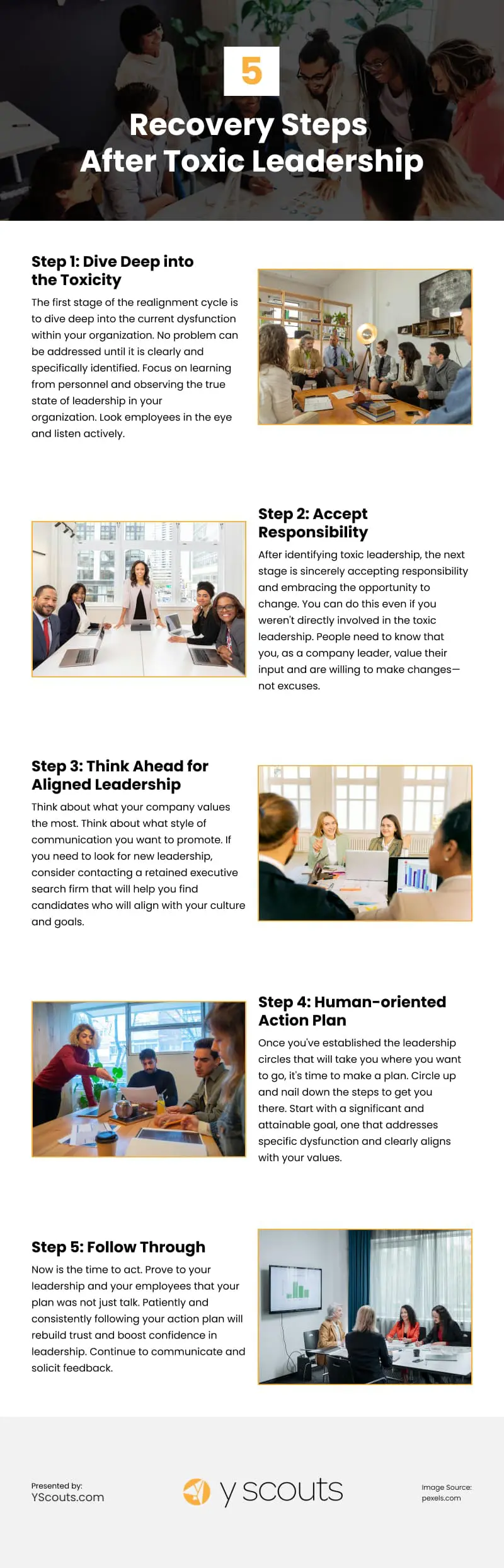 5 Recovery Steps After Toxic Leadership Infographic