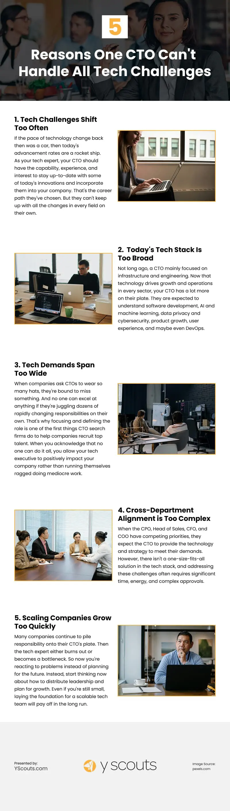 5 Reasons One CTO Can't Handle All Tech Challenges Infographic 5 Reasons One CTO Can't Handle All Tech Challenges Infographic