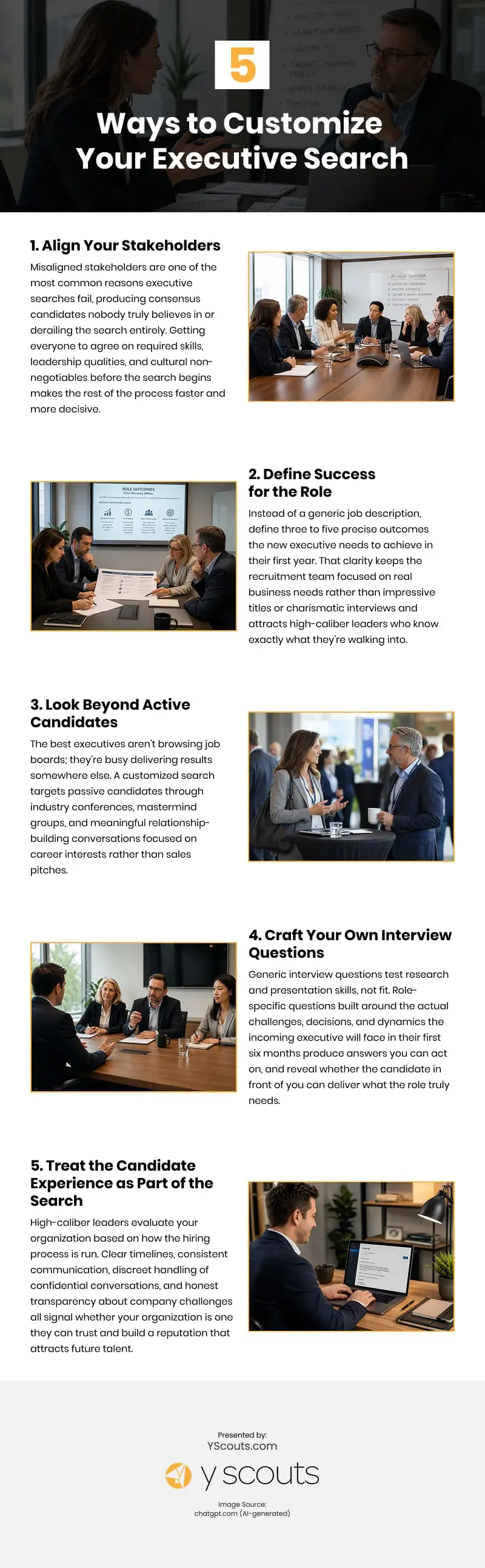 5 Ways to Customize Your Executive Search Infographic