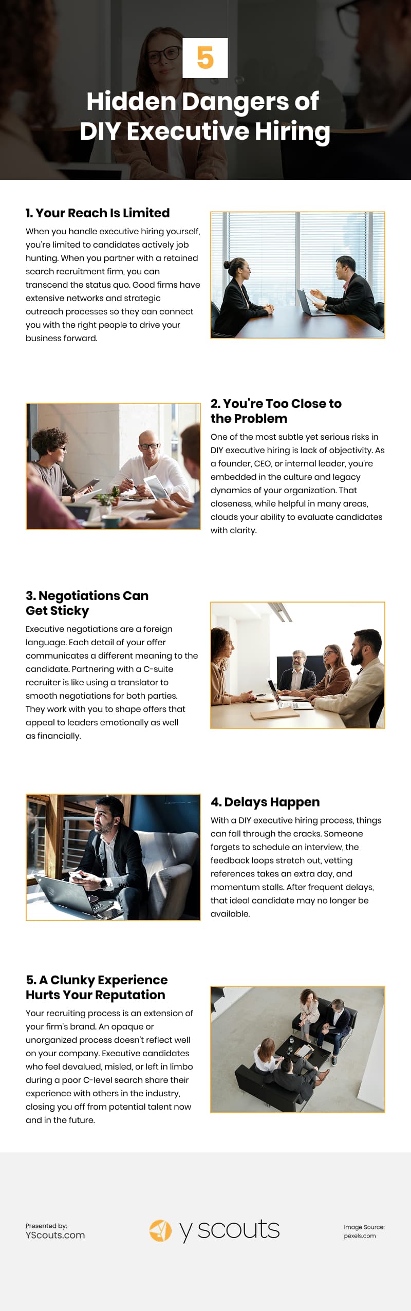 5 Hidden Dangers of DIY Executive Hiring Infographic